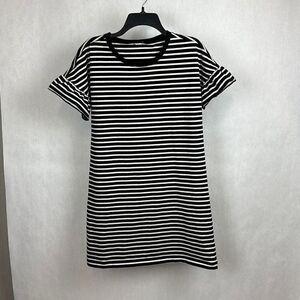 Old Navy Mini Dress Size Small Black White Stripe Short Sleeve